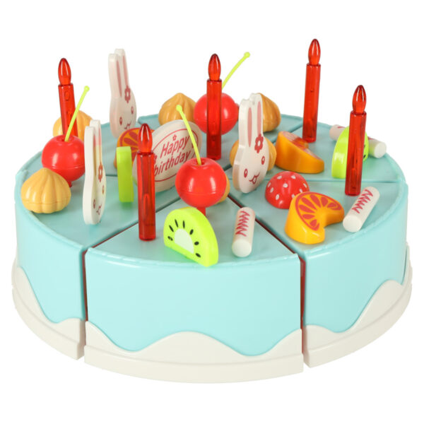 Birthday cake cutting kitchen 75 pieces blue 144009
