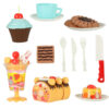 Birthday cake cutting kitchen 75 pieces blue 144010