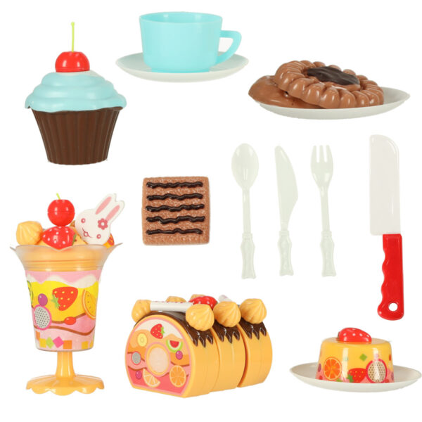 Birthday cake cutting kitchen 75 pieces blue 144010