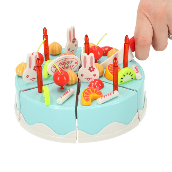 Birthday cake cutting kitchen 75 pieces blue 144012