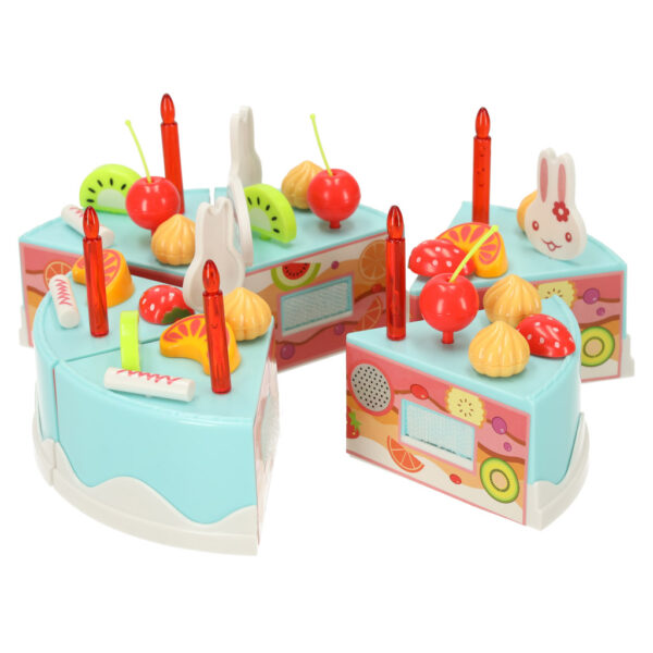 Birthday cake cutting kitchen 75 pieces blue 144013