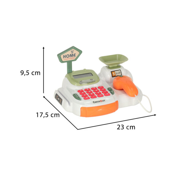 Cash register for children supermarket shop scanner calculator basket with accessories 36 el 168947