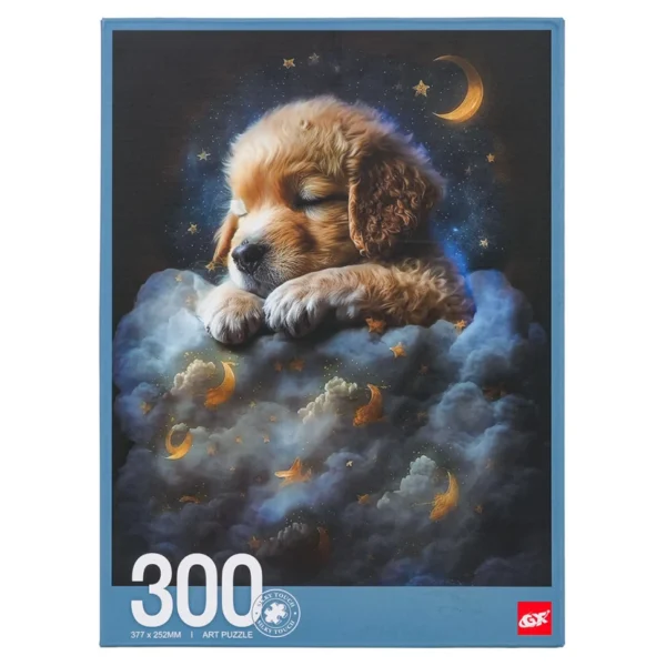 300 piece puzzle set dog in the clouds 2