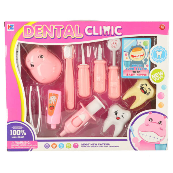 Dentist-medical-kit-hippo-pink-144147 Dentist medical kit hippo pink 144147