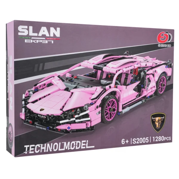 sports car blocks pink 1280pcs 4