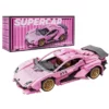 sports car building blocks set pink 702 pcs 1