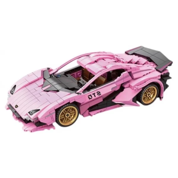 sports car building blocks set pink 702 pcs 2