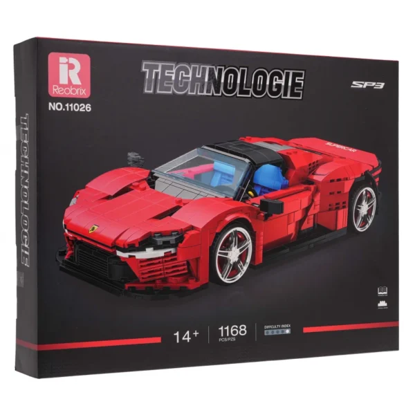 sports car red brick set 1168pcs 4