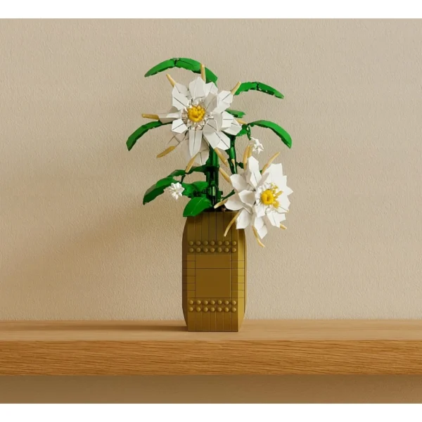 white flowers block set 571 pcs 4