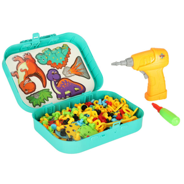 Building blocks in a suitcase screwdriver dinosaur 154129